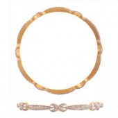 Beautifully Crafted Diamond Bangles in 18k Yellow gold with Certified Diamonds - BR0092P